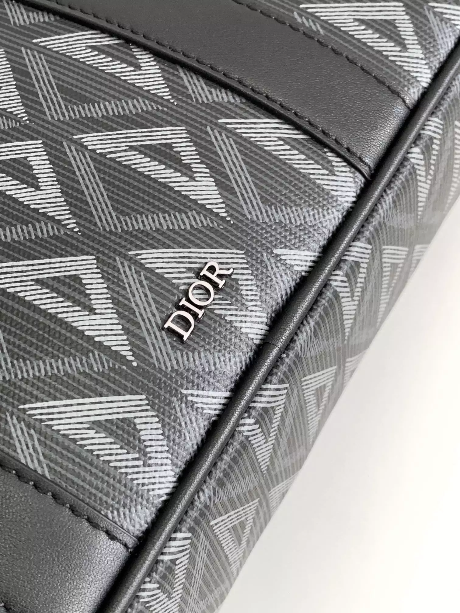 Briefcase Black CD Diamond Canvas and Black Grained Calfskin