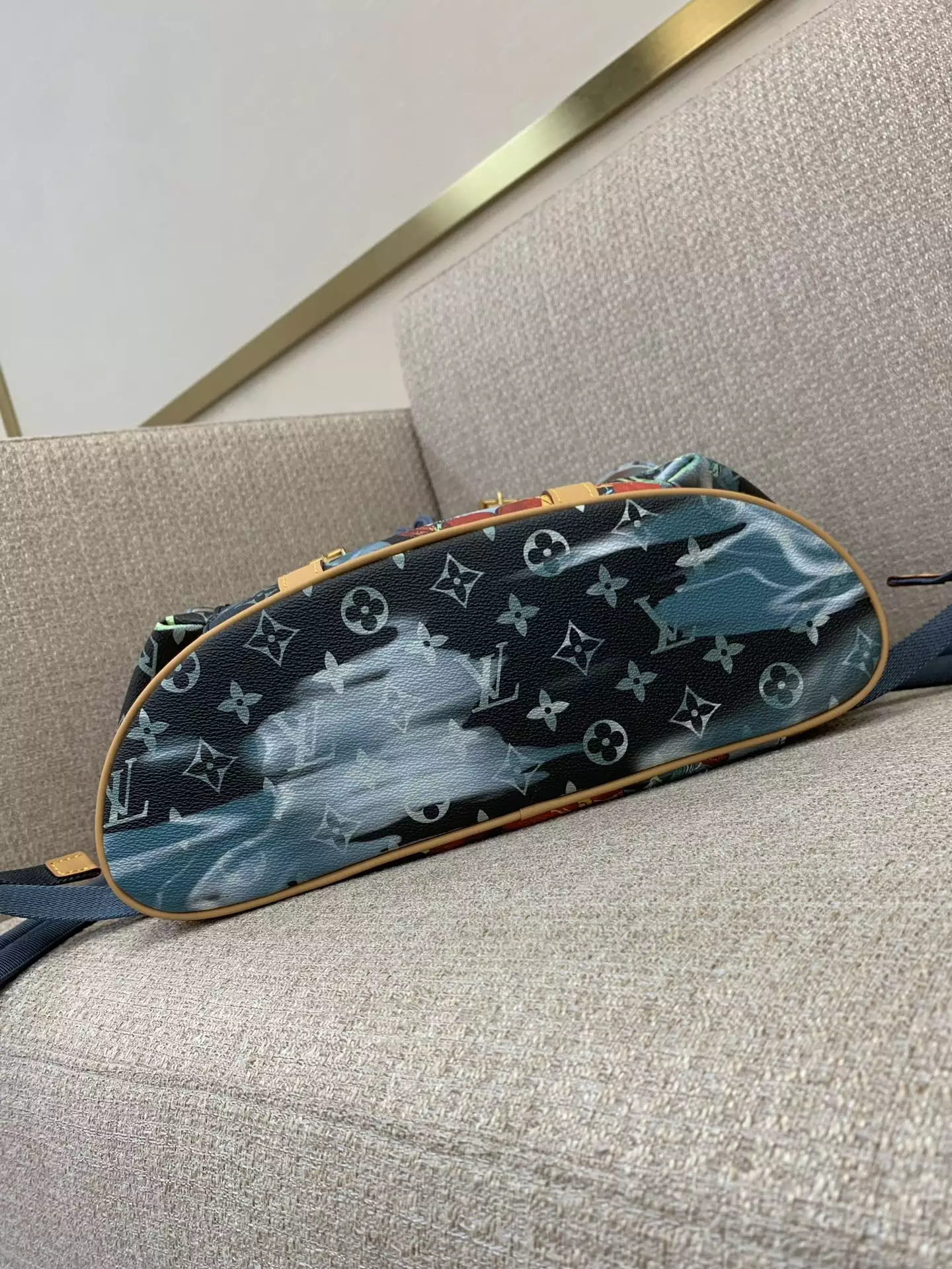 Christopher MM Backpack Navy Blue Monogram Surfin’ Canvas