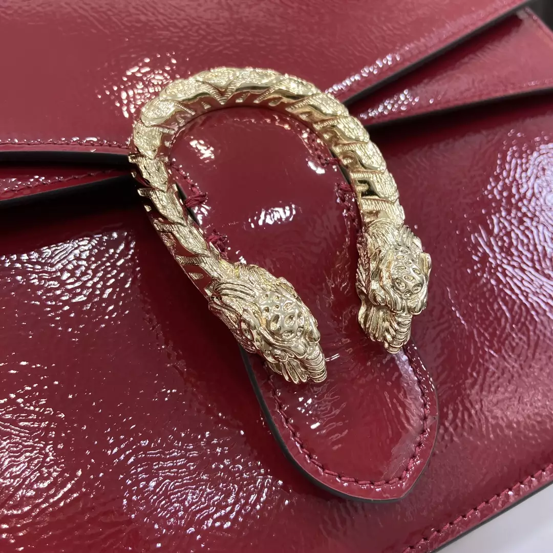 Dionysus Medium Top Handle Bag in Rosso Ancora Patent Leather