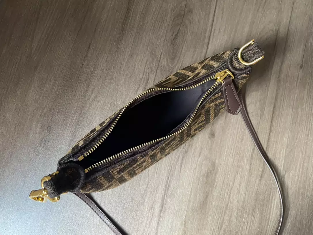 Fendigraphy Mini Brown FF Jacquard Fabric Bag