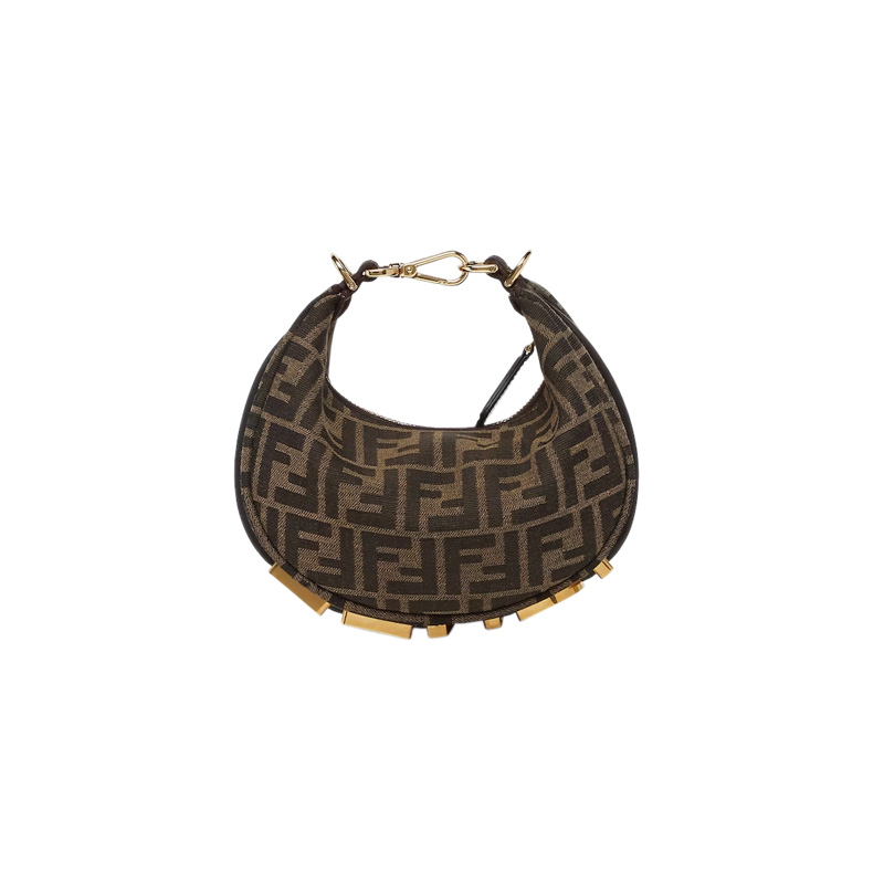 Fendigraphy Mini Brown FF Jacquard Fabric Bag