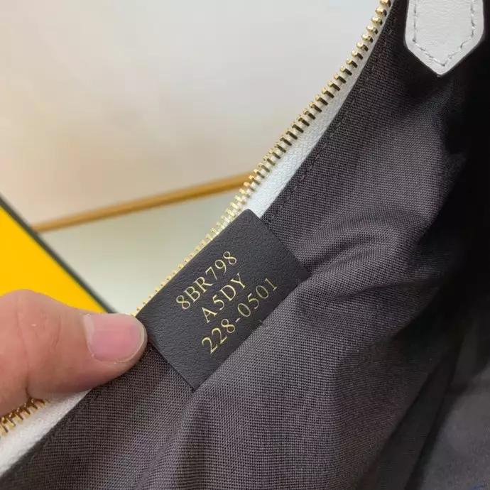 Fendigraphy Small White Leather Bag