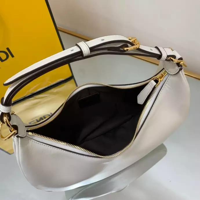 Fendigraphy Small White Leather Bag