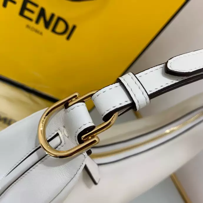 Fendigraphy Small White Leather Bag