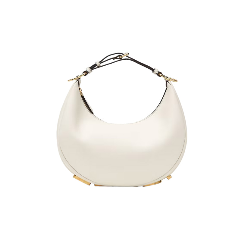 Fendigraphy Small White Leather Bag