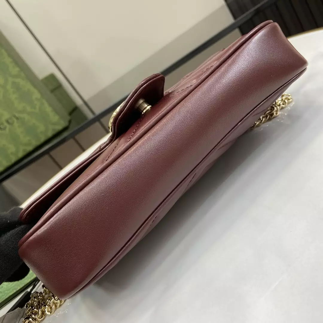 GG Marmont Mini Bag in Rosso Ancora Red Leather