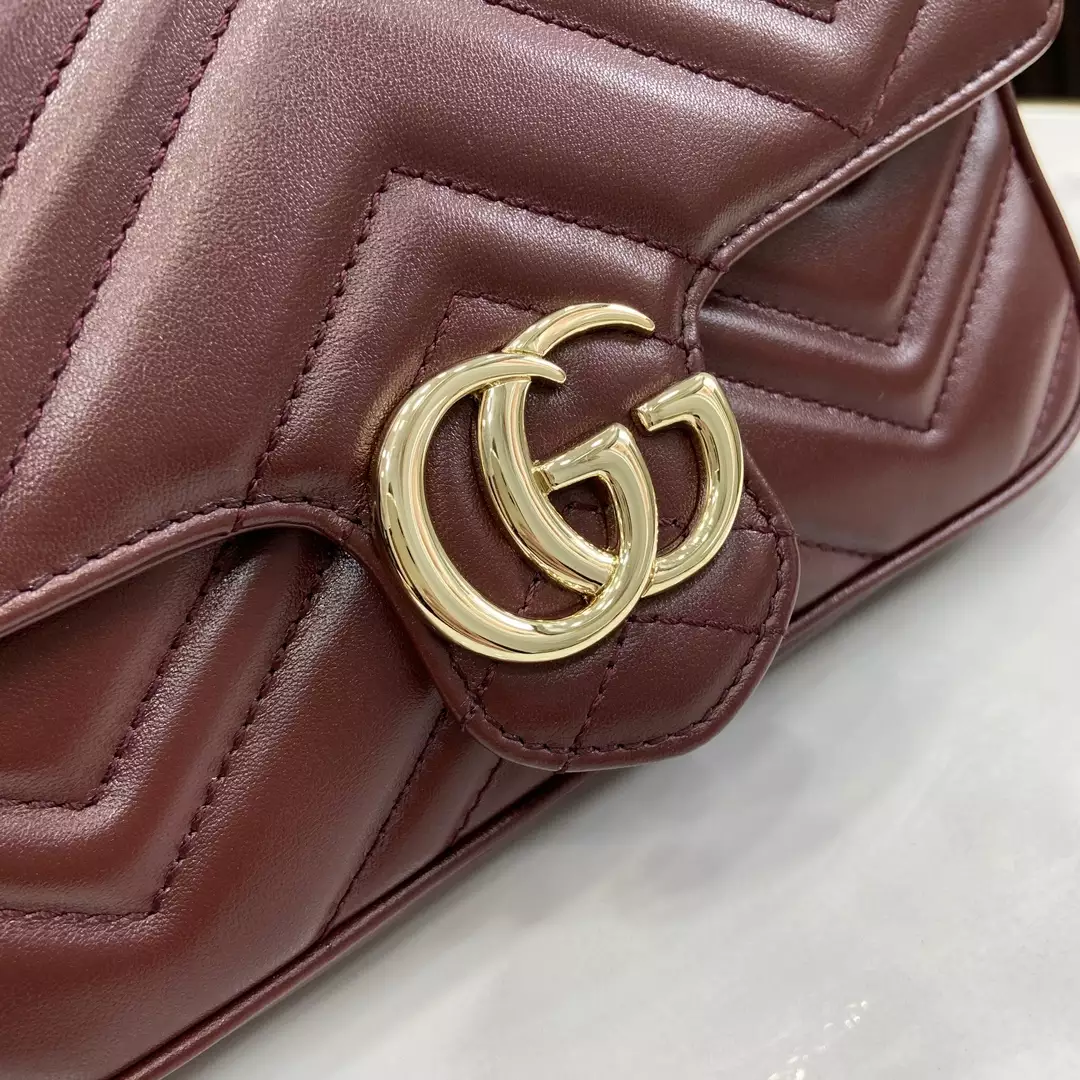GG Marmont Mini Bag in Rosso Ancora Red Leather