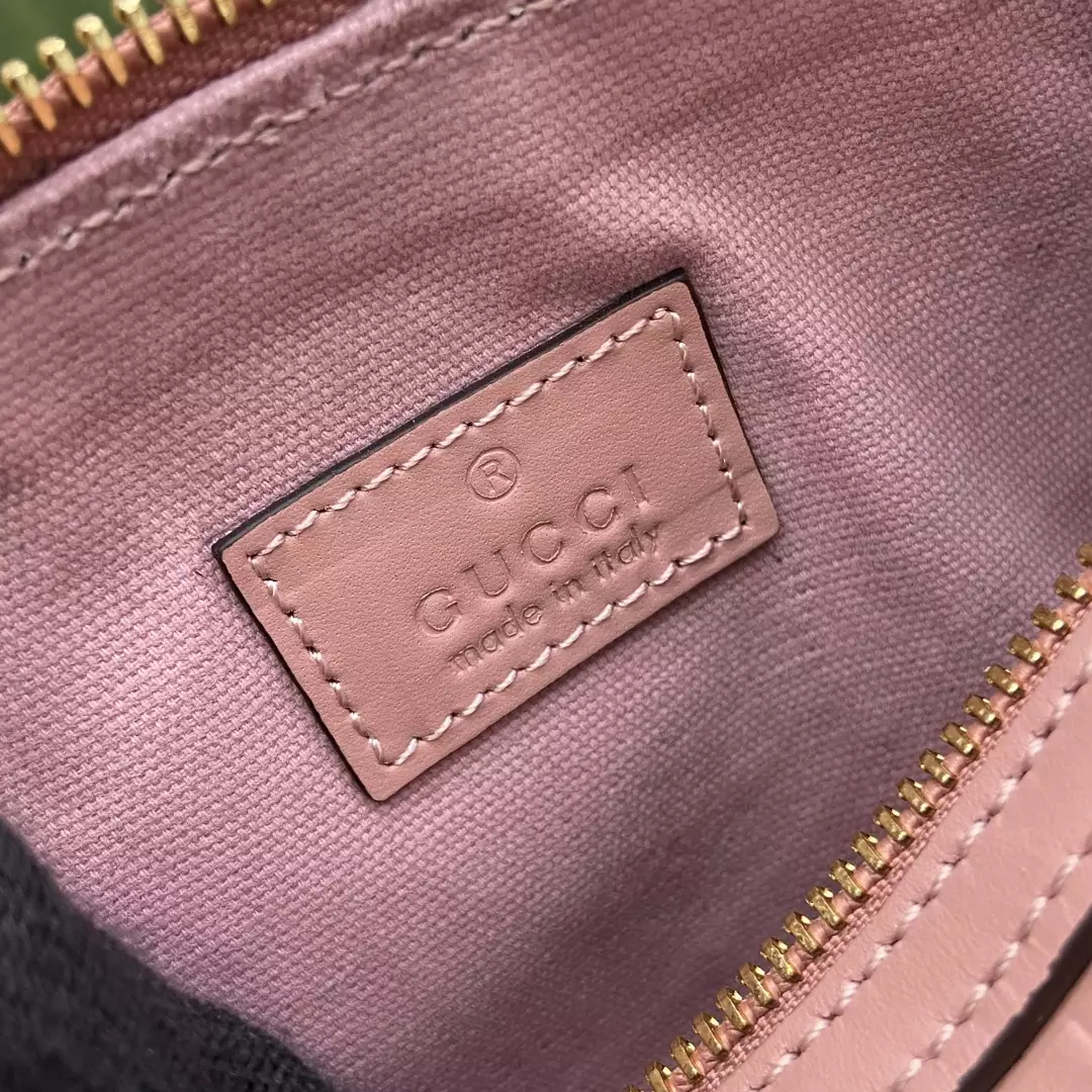 GG Super Mini Top Handle Bag in Rose Beige Leather