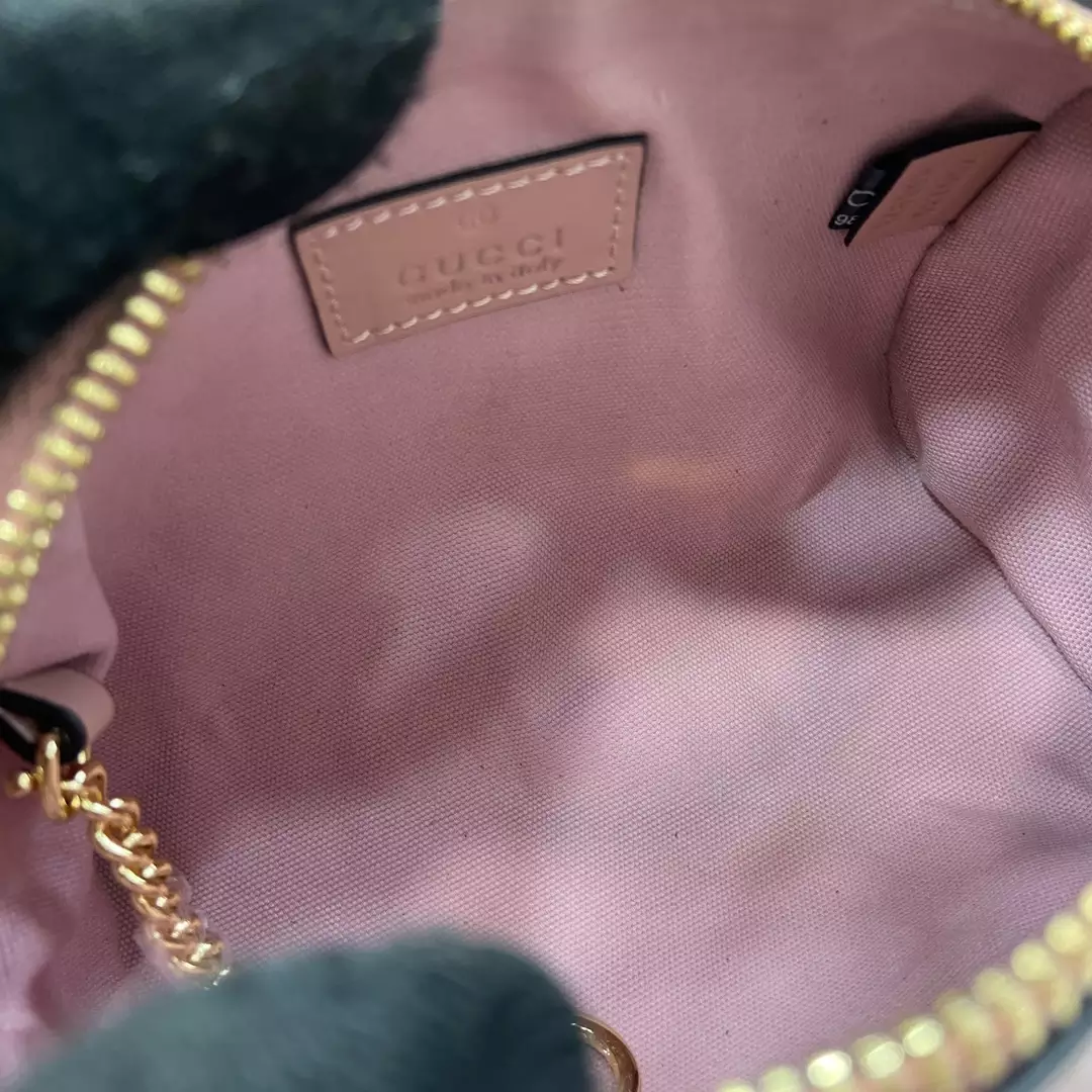 GG Super Mini Top Handle Bag in Rose Beige Leather