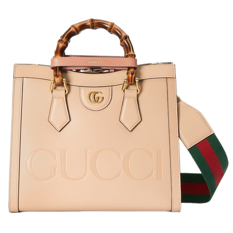 G*u*i diana small tote bag double g light beige leather