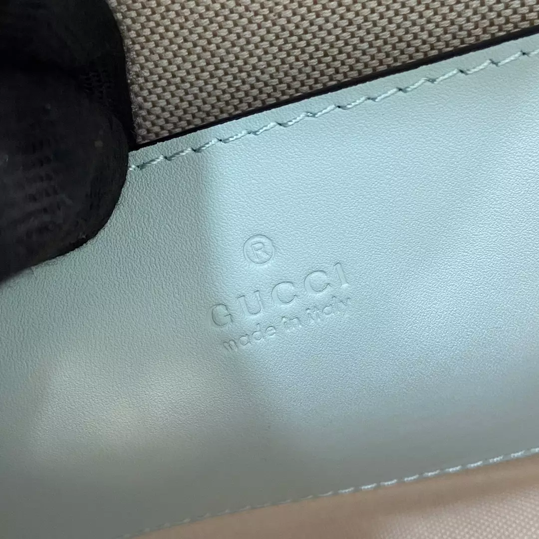G*u*i diana small tote bag double g pale blue leather