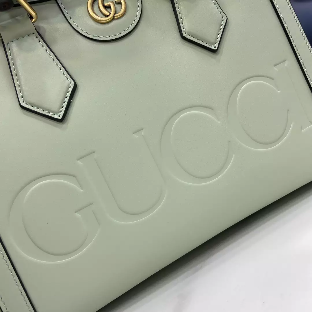 G*u*i diana small tote bag double g pale green leather
