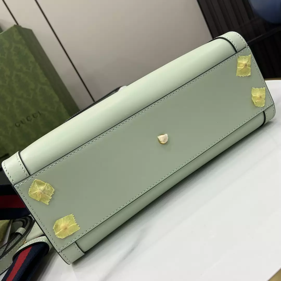 G*u*i diana small tote bag double g pale green leather
