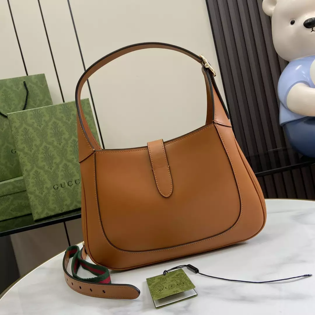 Gucci Jackie Small Shoulder Bag Brown Leather