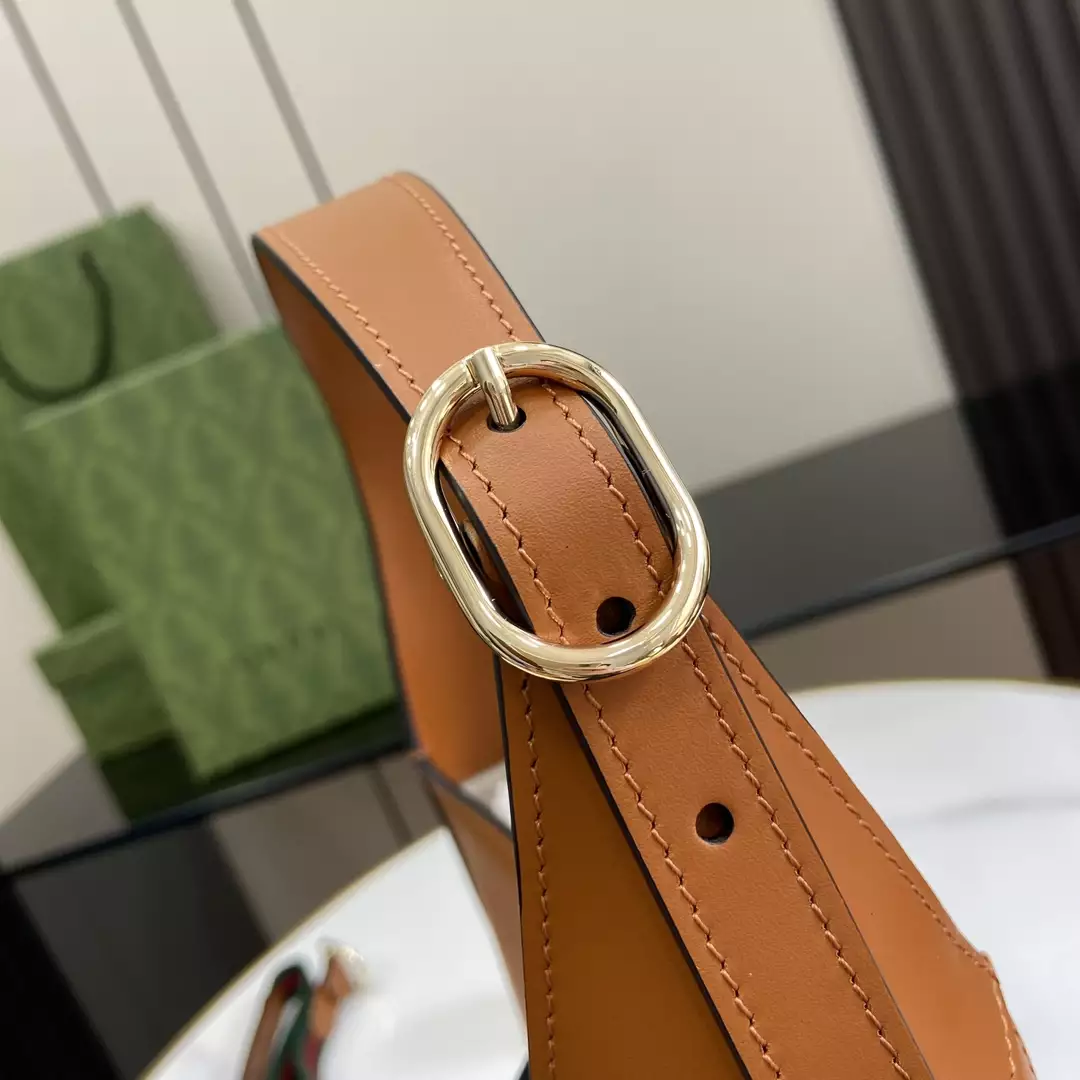 Gucci Jackie Small Shoulder Bag Brown Leather