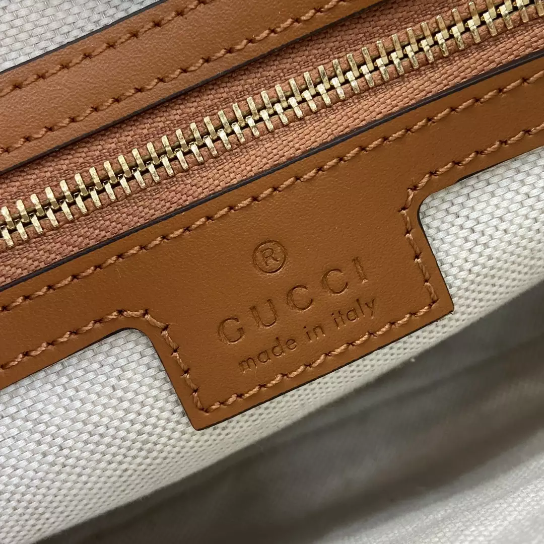 Gucci Jackie Small Shoulder Bag Brown Leather