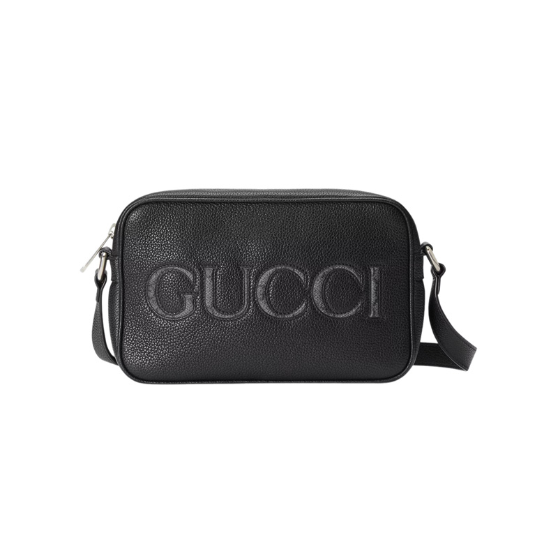 G*u*i mini shoulder bag in black leather