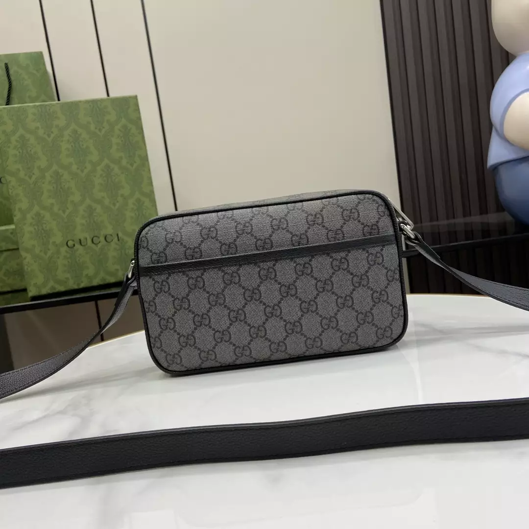 G*u*i mini shoulder bag in grey and black gg supreme