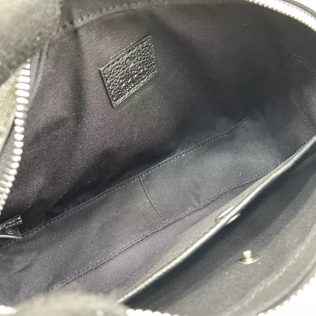 G*u*i mini shoulder bag in grey and black gg supreme