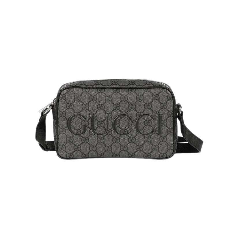 G*u*i mini shoulder bag in grey and black gg supreme