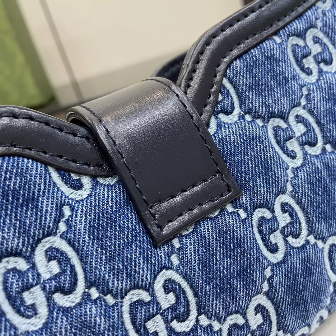 Gucci Moon Side Mini Shoulder Bag in Blue GG Denim