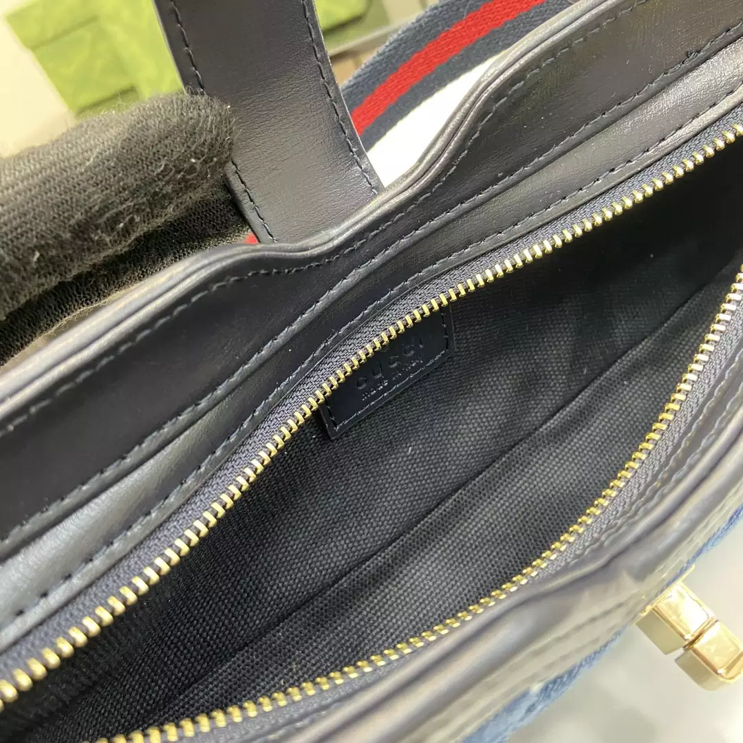 Gucci Moon Side Mini Shoulder Bag in Blue GG Denim