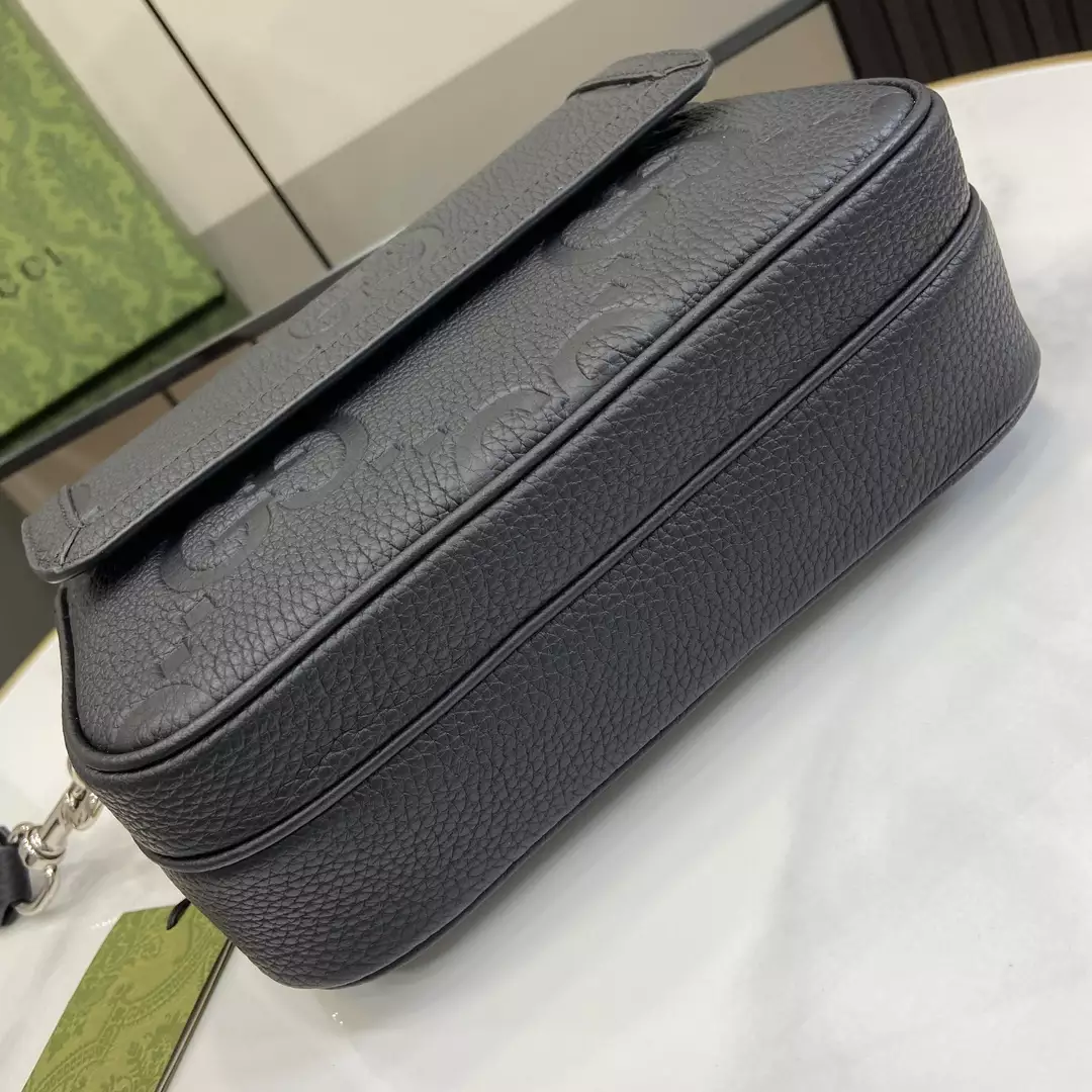 Jumbo GG Small Crossbody Bag in Black GG Canvas
