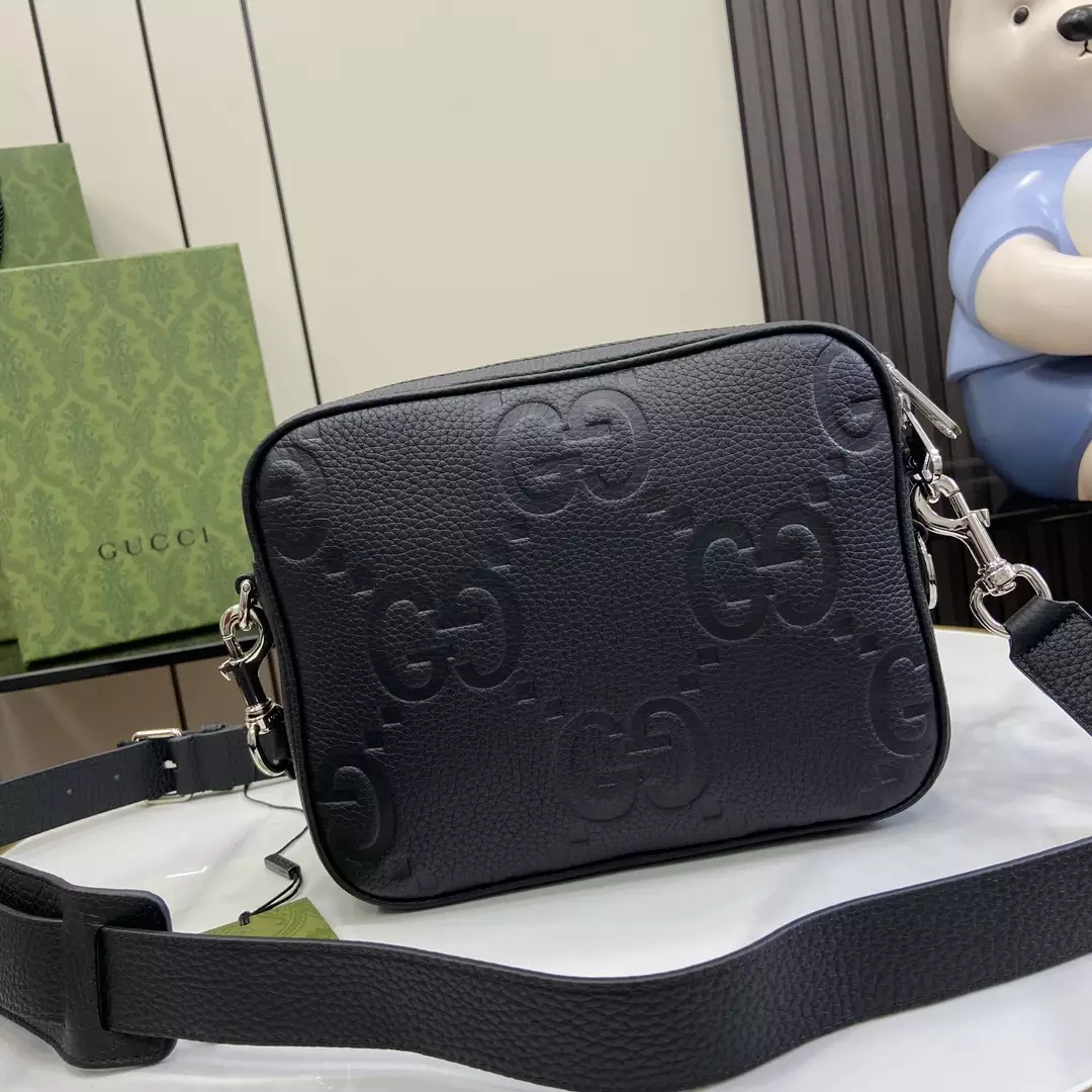 Jumbo GG Small Crossbody Bag in Black GG Canvas