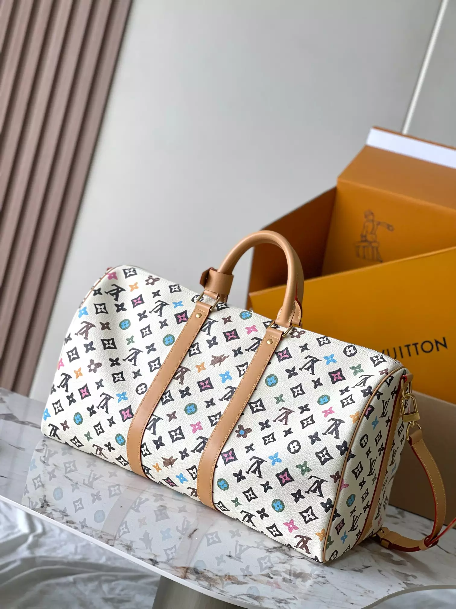 Keepall Bandoulière 45 Vanilla Monogram Craggy Canvas