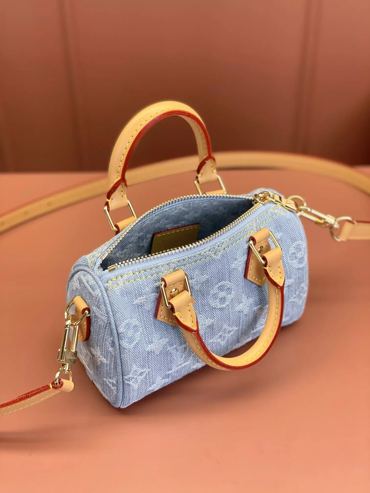 LV Nano Speedy Sky Denim Monogram Denim