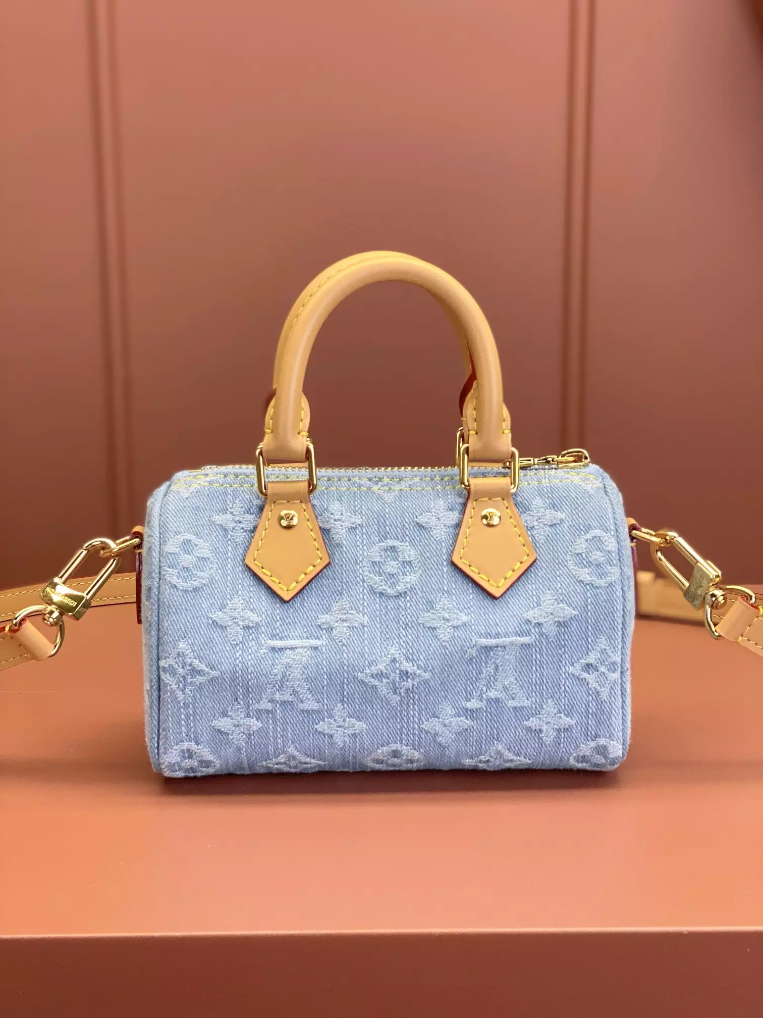 LV Nano Speedy Sky Denim Monogram Denim