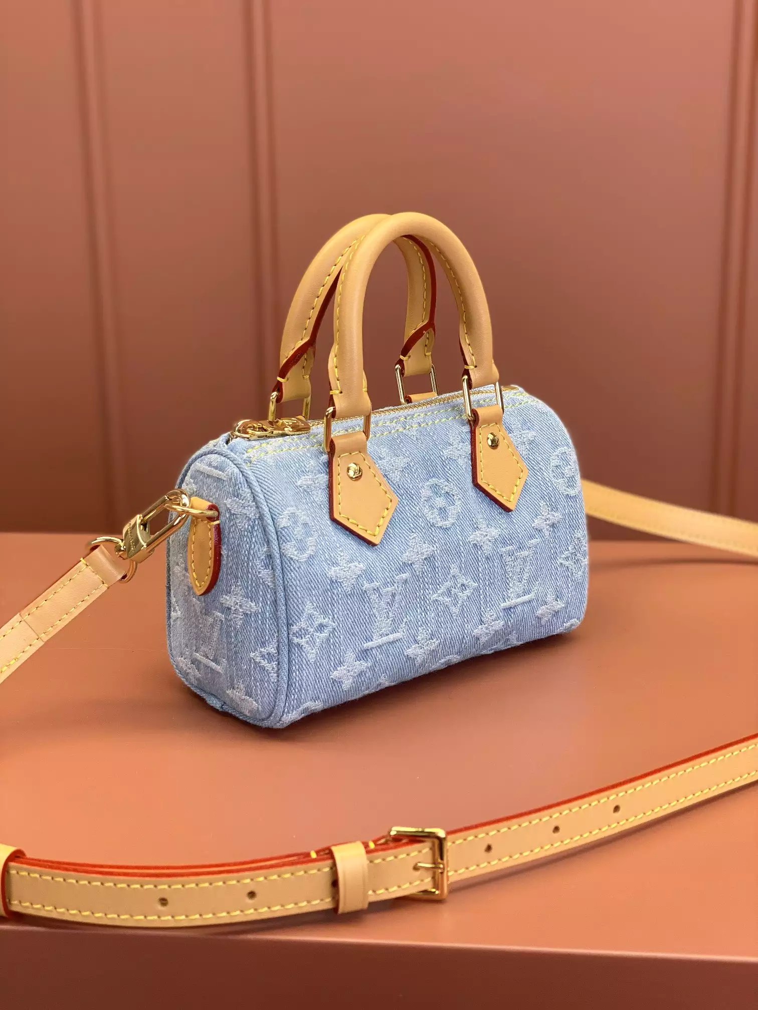 LV Nano Speedy Sky Denim Monogram Denim