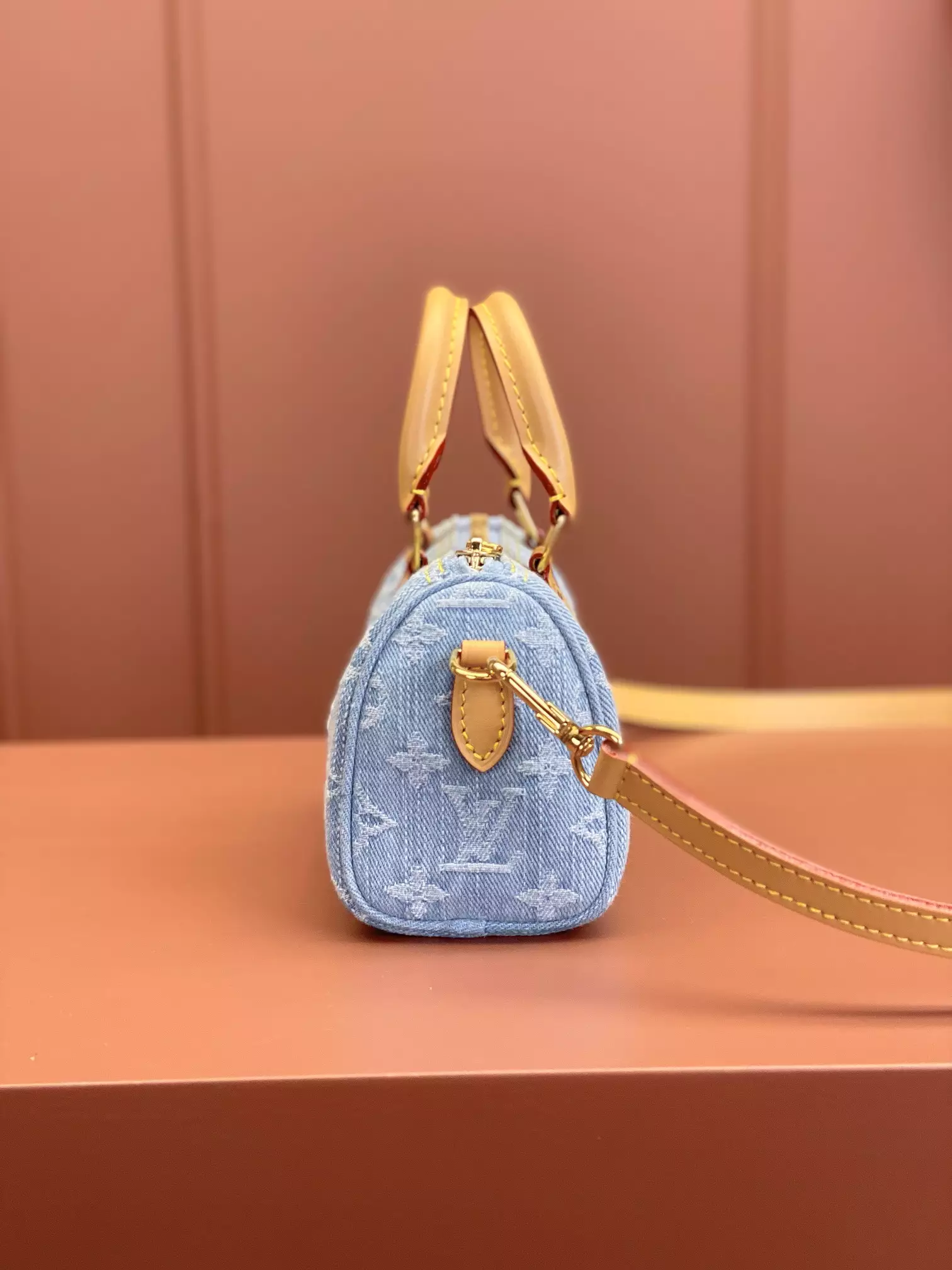 LV Nano Speedy Sky Denim Monogram Denim