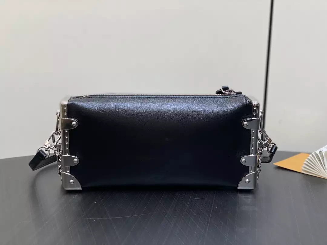 Louis Vuitton Slim Trunk Black Calf Leather Bag