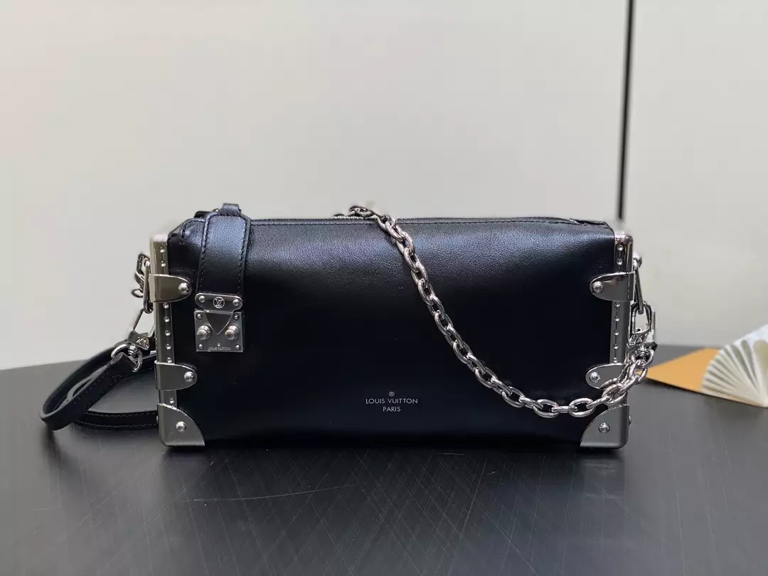 Louis Vuitton Slim Trunk Black Calf Leather Bag