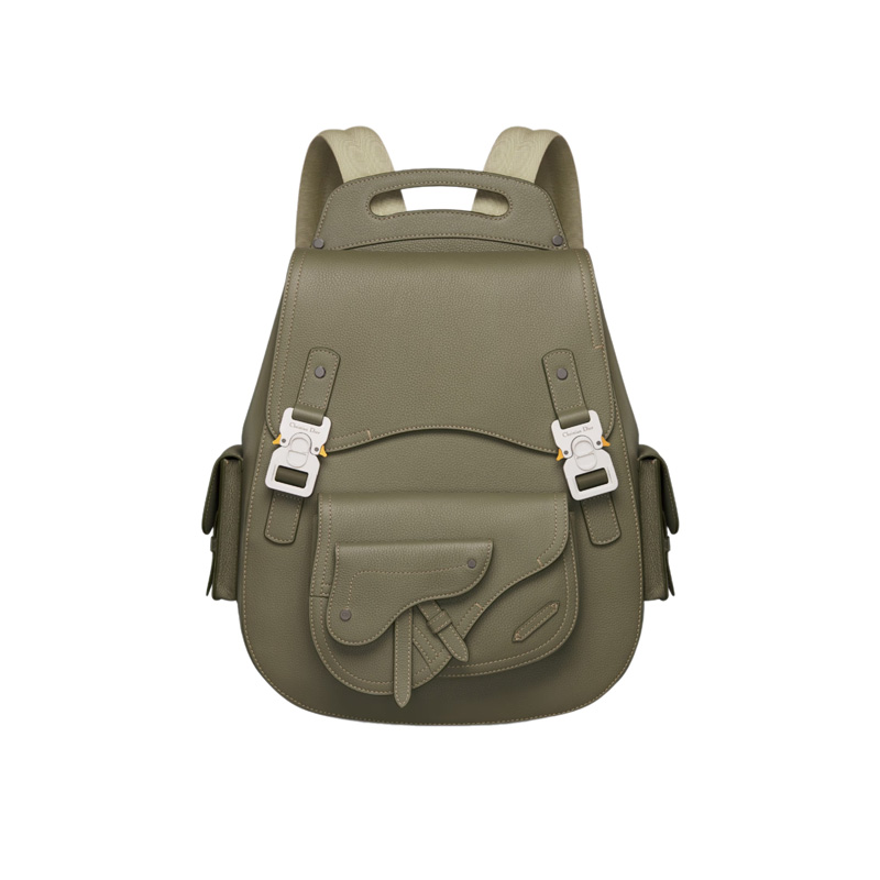 Maxi Gallop Backpack Khaki Grained Calfskin