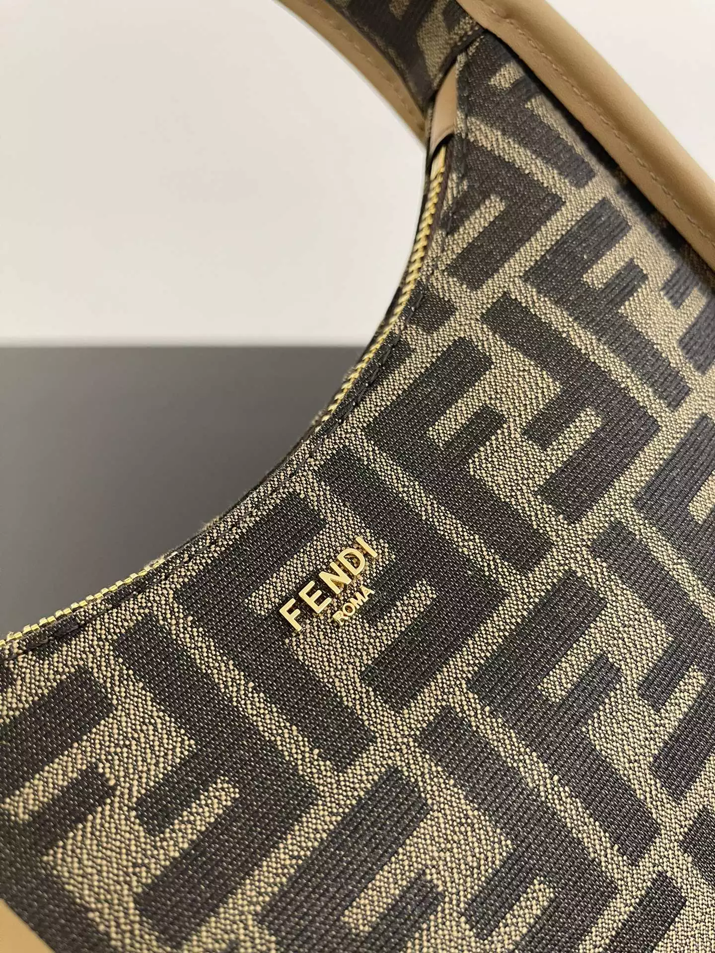 Mini Fendessence Brown FF Fabric Mini Bag