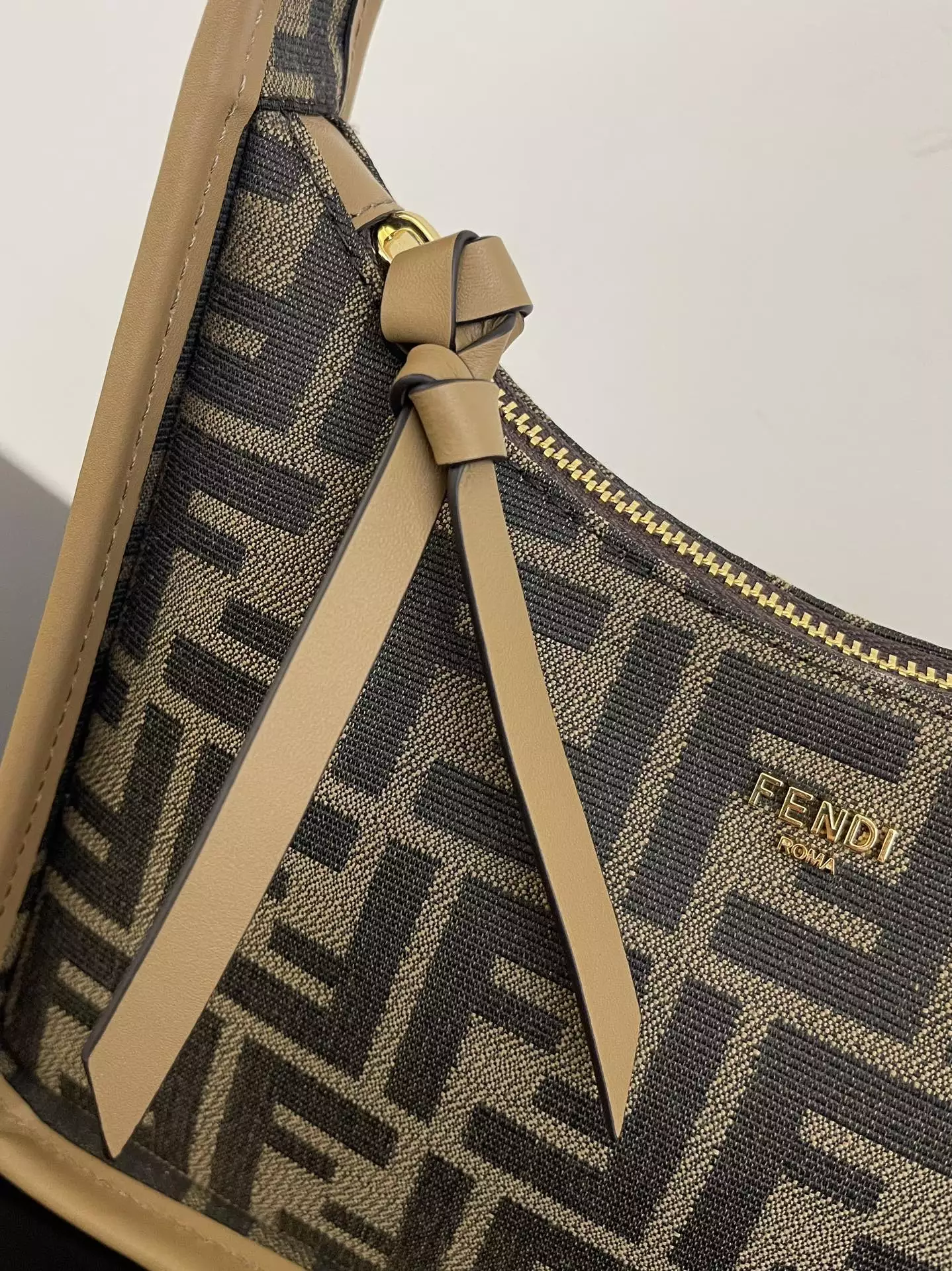 Mini Fendessence Brown FF Fabric Mini Bag