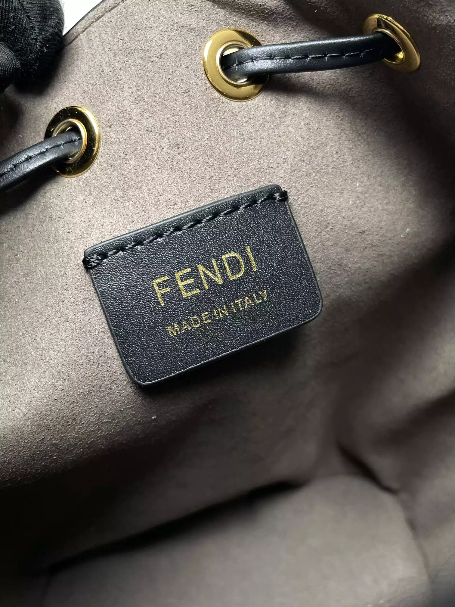 Mon Tresor Brown Leather Mini Bag with FF Embroidery