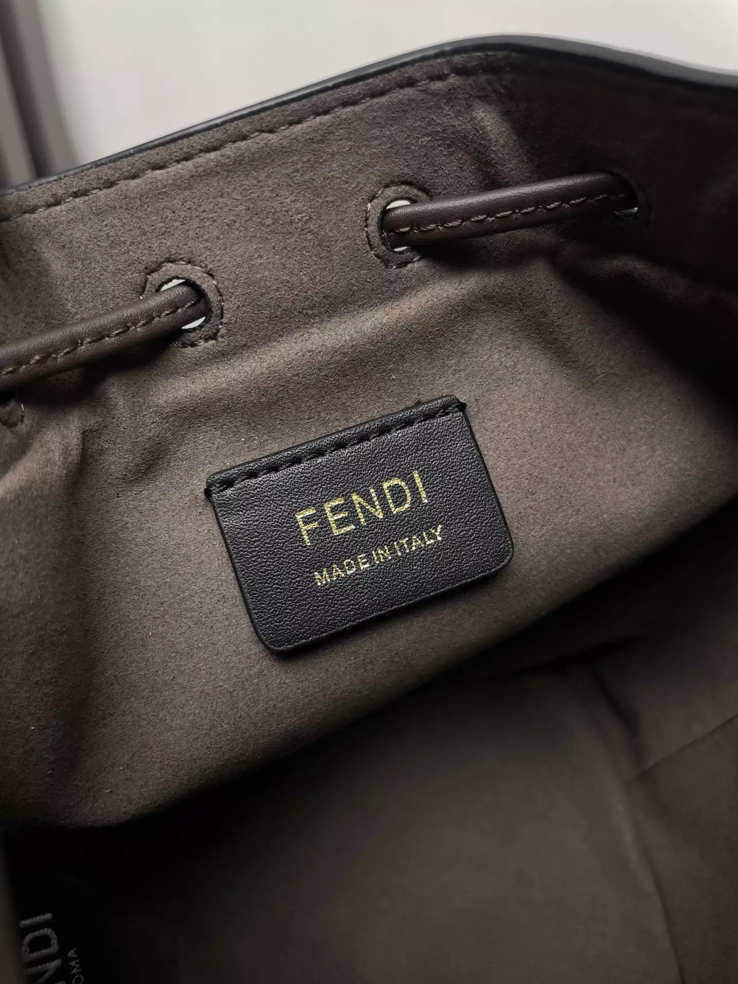 Mon Tresor Brown Leather Mini-Bag with FF Print