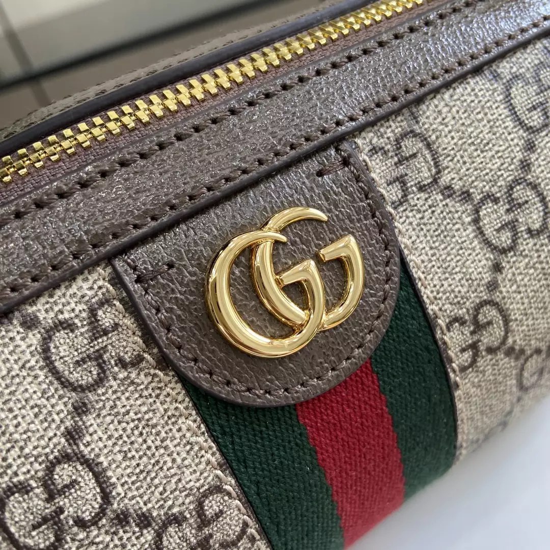 Ophidia Mini Shoulder Bag in Beige and Ebony GG Supreme