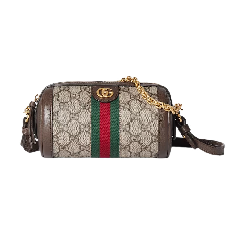 Ophidia Mini Shoulder Bag in Beige and Ebony GG Supreme
