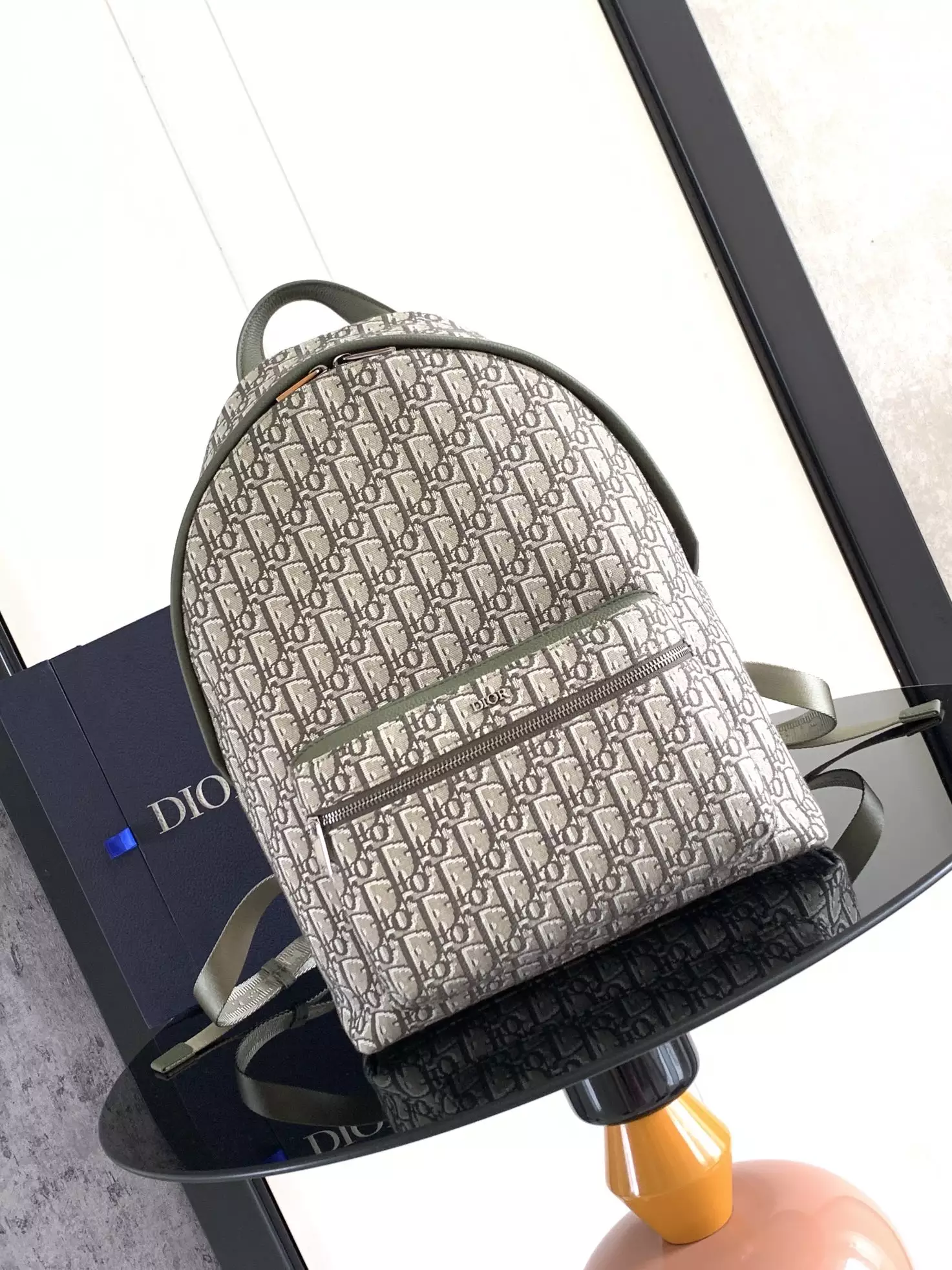 Rider Backpack Khaki Dior Oblique Jacquard