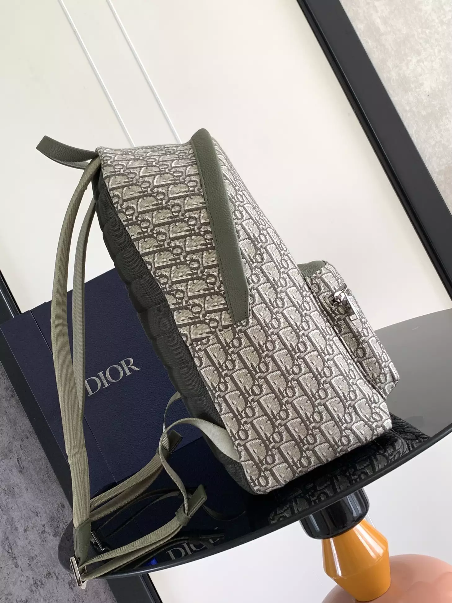 Rider Backpack Khaki Dior Oblique Jacquard