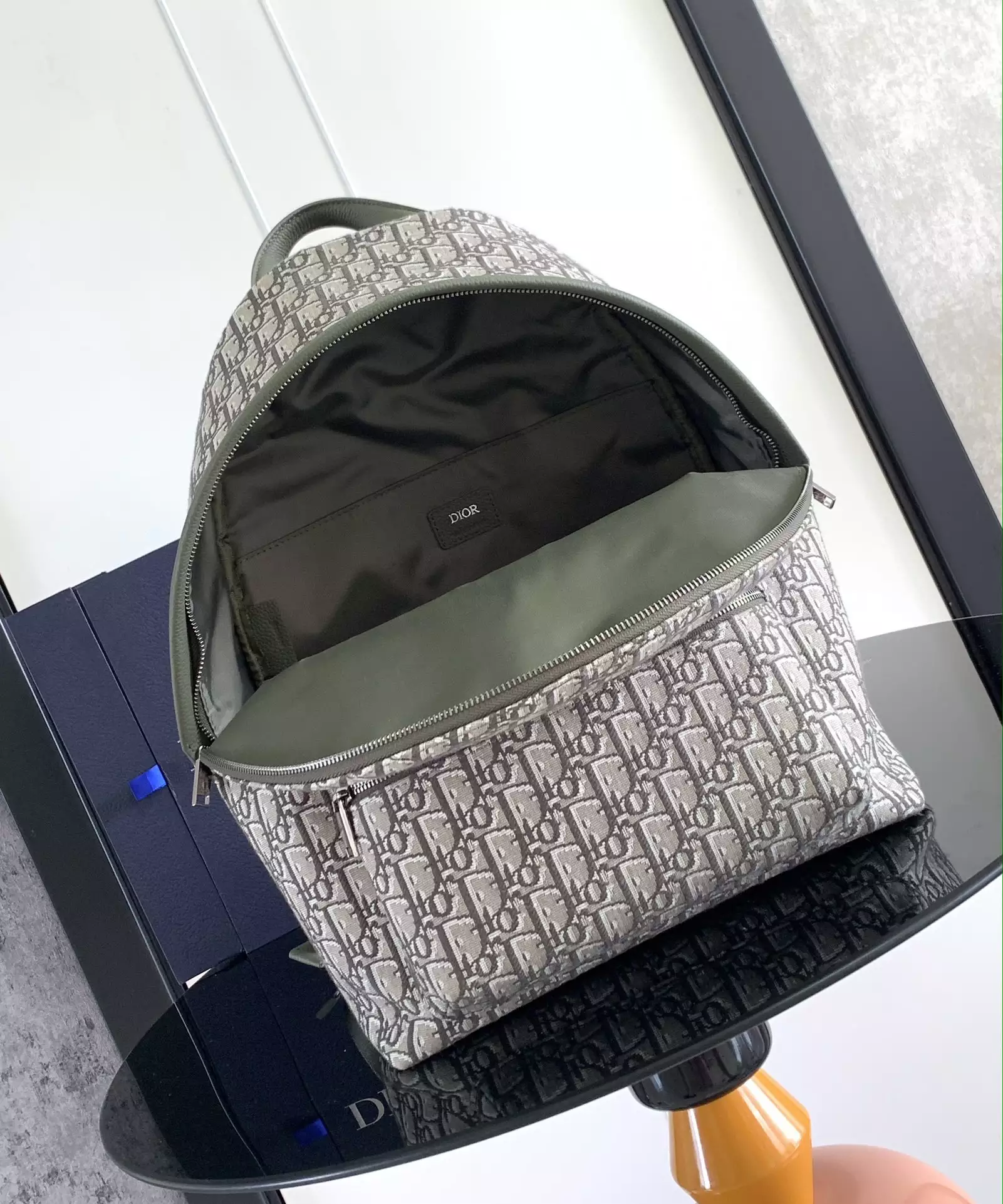 Rider Backpack Khaki Dior Oblique Jacquard