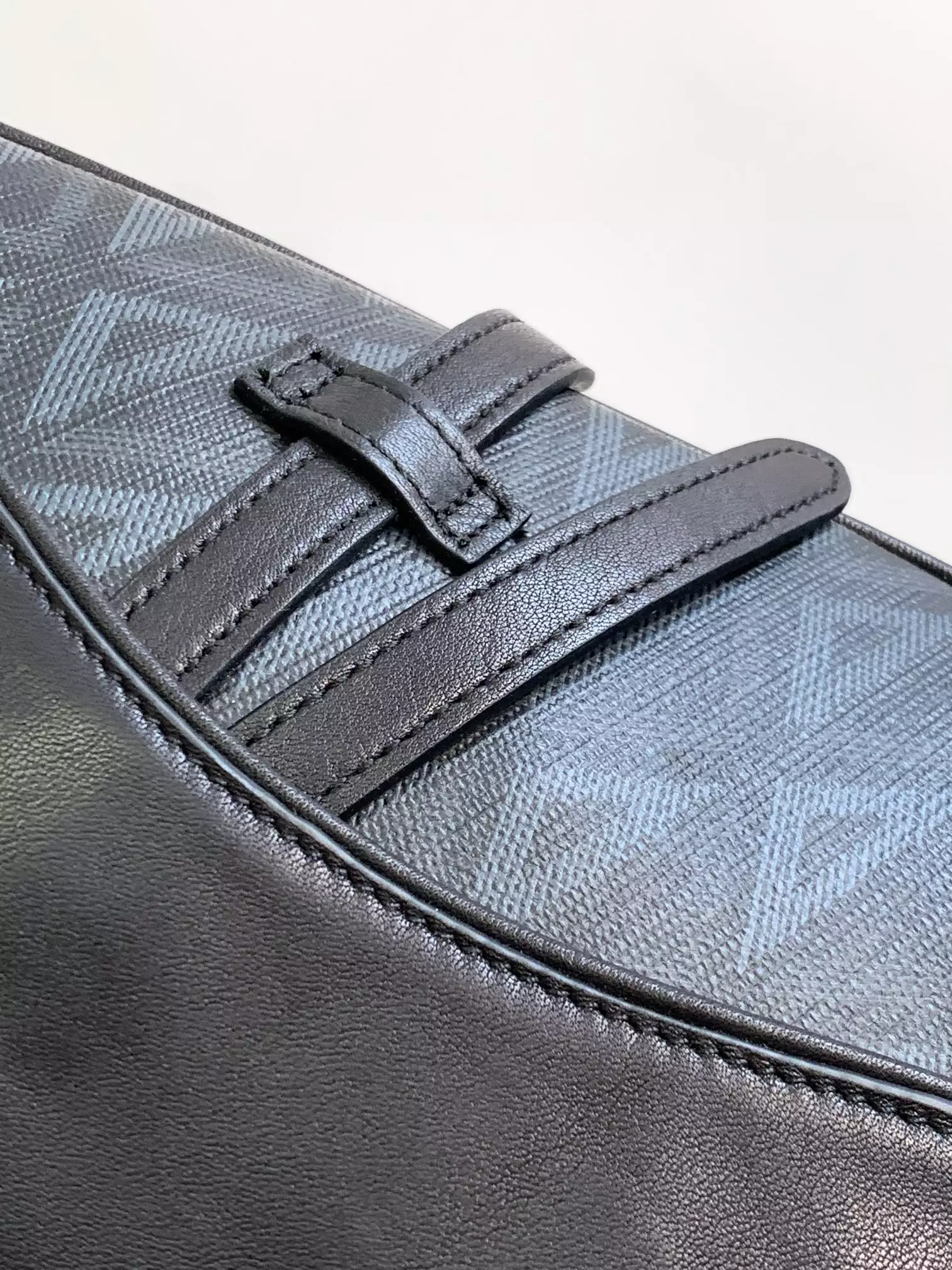 Saddle Bag Black CD Diamond Canvas and Black Smooth Calfskin