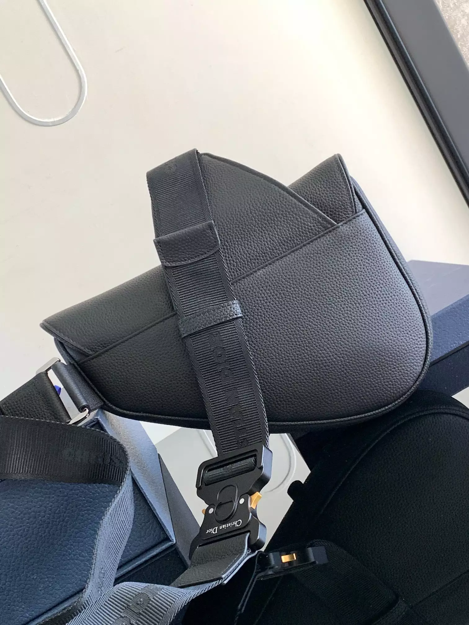 Saddle Bag Black Grained Calfskin – DB187