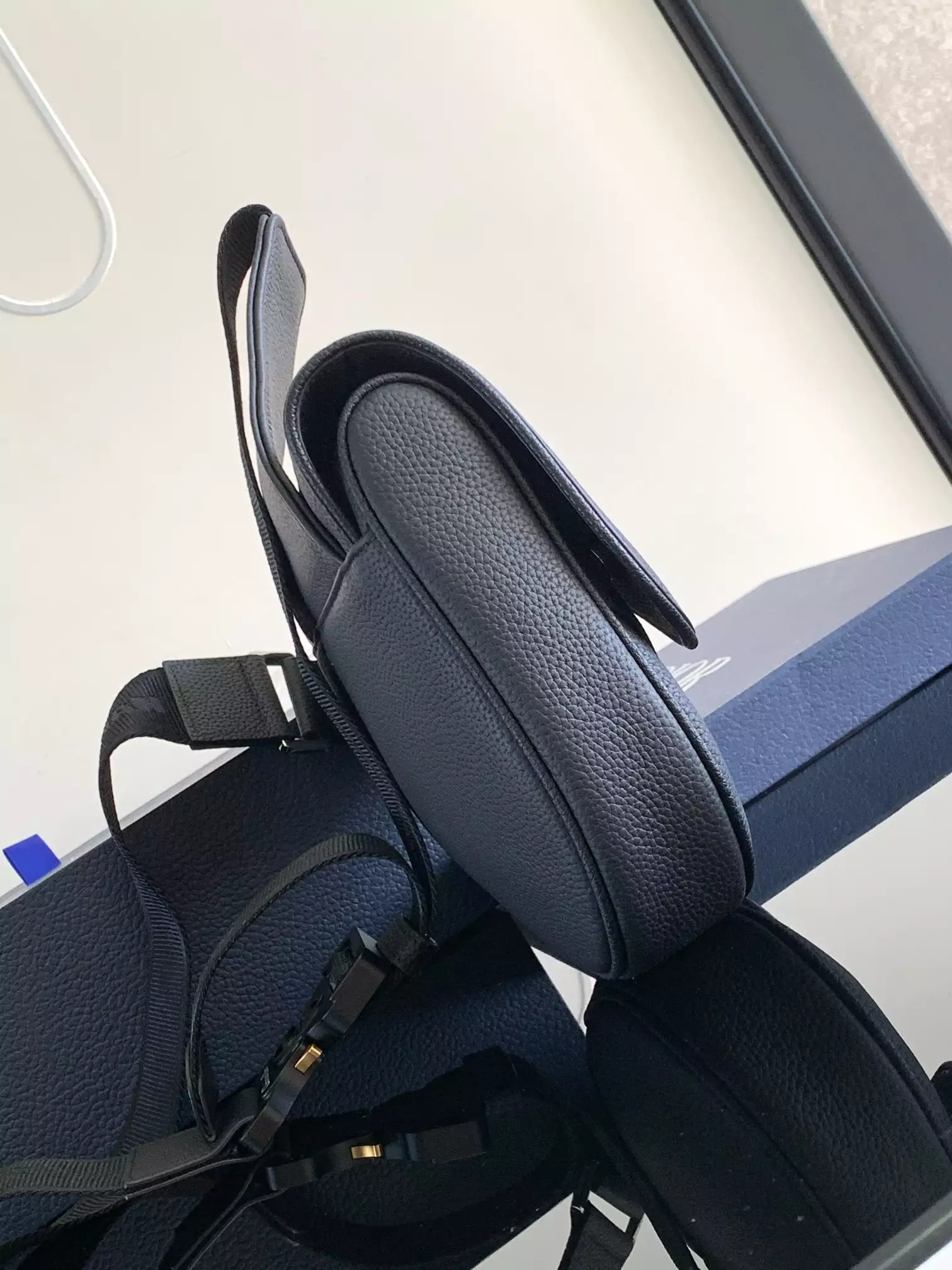 Saddle Bag Black Grained Calfskin – DB187