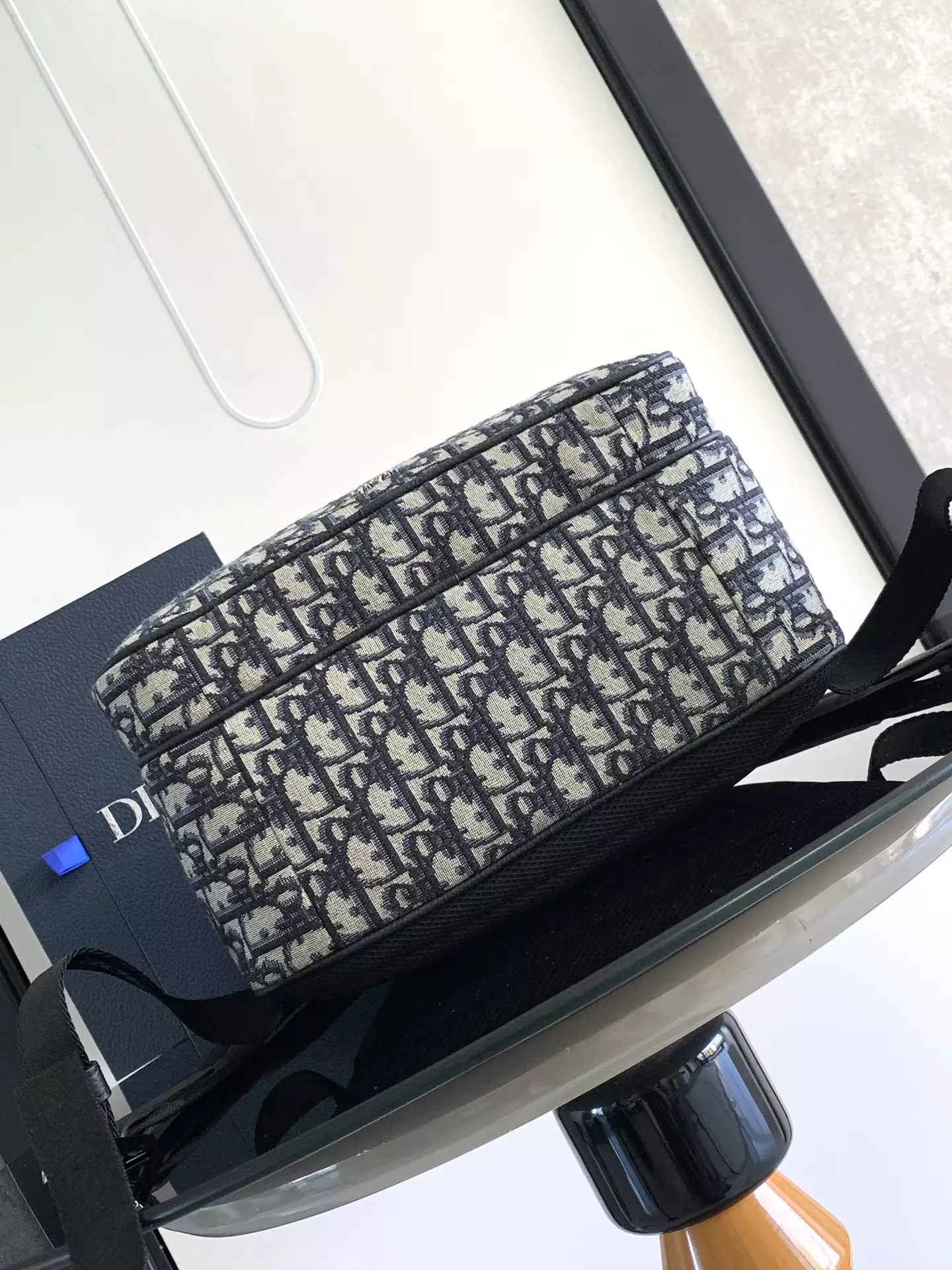 Safari Backpack Beige and Black Dior Oblique Jacquard
