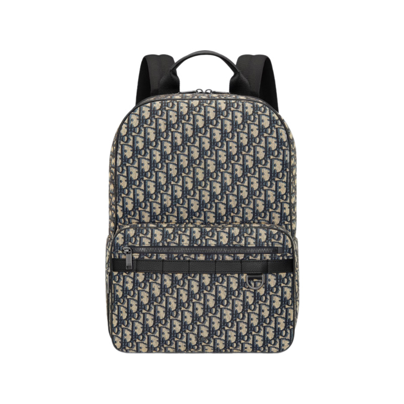 Safari Backpack Beige and Black Dior Oblique Jacquard